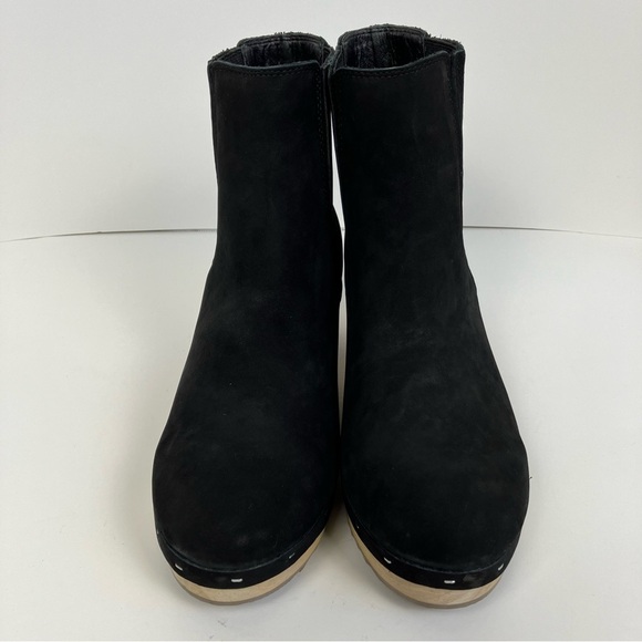 Loft Black Suede Platform Clog Boots Pull-on Fall Booties Sz 9 Like New - Picture 6 of 16